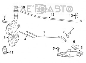 Left wiper arm Fiat 500 12-19