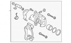 Caliper assembly rear right Kia Forte 4d 14-18