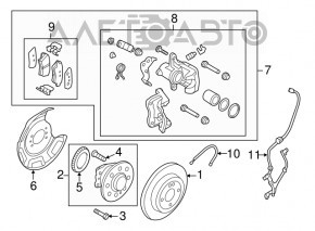 Caliper assembly rear right Kia Forte 4d 14-18