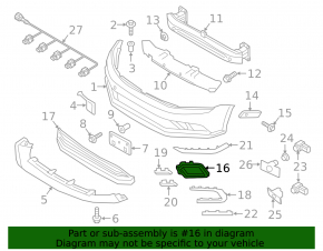 Left fog light bracket VW Jetta 16-18 USA GLI