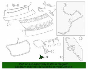 Trunk lid lock bracket Lexus ES300h ES350 13-