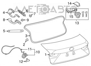 Lexus ES250 ES300h ES350 19-26 Trunk Lid Lock Bracket