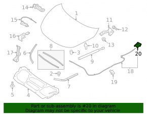 Nissan Murano z52 15-17 interior hood and gas tank lock release handle