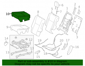Rear seat row 3 Toyota Highlander 14-19 cloth black