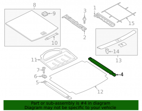 Trunk floor right VW Touareg 11-17 black