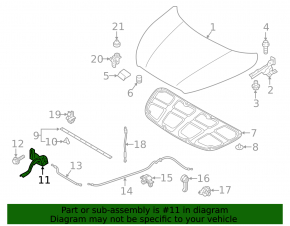 Hyundai Elantra UD 11-16 Hood Lock