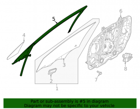 Front left window seal for Kia K5 21-24
