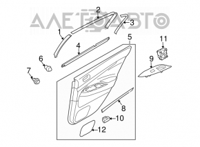 Door trim panel, rear right, Infiniti G25 G35 G37 4d 06-11