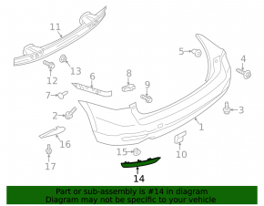 Reflector rear left Subaru Forester 14-18 SJ