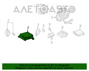 SRS airbag module airbag computer Toyota Highlander 20-21 3.5
