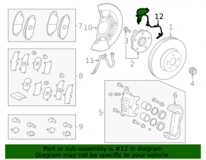 ABS sensor front right Toyota Sienna 21-25