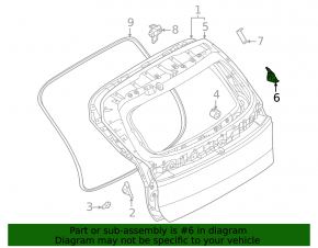 Trunk lid shock absorber bracket on the right door Nissan Murano 25-26