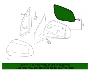 Left mirror element for Nissan Murano z50 03-07