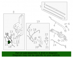 Washer motor Hyundai Santa FE Sport 13-18 type 2 crack