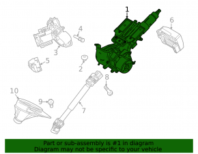 Steering column Ford Fiesta 11-19 without ignition switch, without adjustment springs