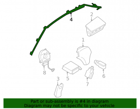 Right side curtain airbag for Mazda3 03-09 HB
