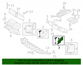 Upper left radiator deflector for Ford Escape MK3 13-16