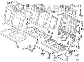 Rear seats 2nd row Ford Escape MK3 13-14 leather black