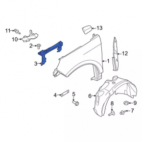 Front right fender bracket for Ford Edge 15-24