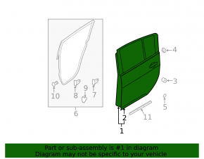 Bare rear left door of Nissan Leaf 11-11