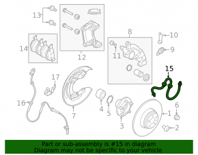 Rear left brake hose for Land Rover Range Rover Evoque 12-18