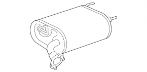 Muffler rear part with barrel right Lexus ES350 13-16 rusty, broken stud