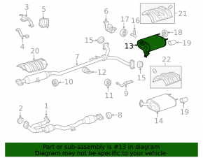 Muffler rear part with barrel right Lexus ES350 13-16 rusty, broken stud