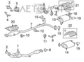 Muffler rear part with barrel right Lexus ES350 13-16 rusty, broken stud