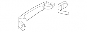 Outside door handle, rear right, VW Jetta 11-14 USA