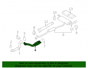 Nissan Rogue 08-12 exhaust pipe with catalytic converter