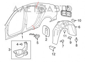 Rear right fender liner Cadillac CTS 14-