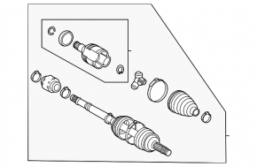 Drive axle shaft front left Toyota Sienna 21-25