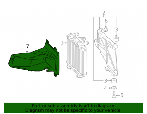 Additional radiator air duct left Audi A6 C7 12-15 3.0T