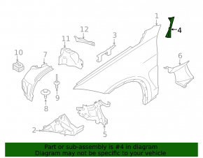 Rear right wing bracket BMW X5 F15 14-18
