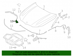Rear left hood seal BMW 7 G11 G12 16-22 on the wiper grille