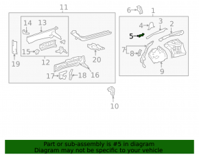 Lexus UX200 UX250h 19-25 Right Front Fender Apron Outer Panel Bracket