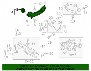 Kia Sorento 16-20 rear right longitudinal control arm