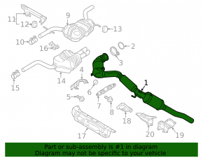 Intake pipe with catalytic converter VW Jetta 11-18 USA 1.4T with lambda probe