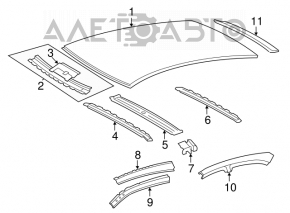 Metal roof for a Toyota Camry V55 2015-2017, no sunroof, sawed off, corrosion
