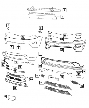Jeep Grand Cherokee WK2 14-16 front bumper lower trim