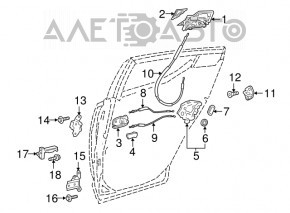 Upper rear right door hinge Lexus ES350 07-12
