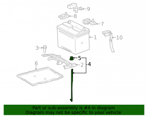 Lexus ES350 battery mounting bolt 07-12