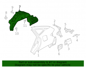 Rear left fender liner for Honda Clarity 18-21 USA