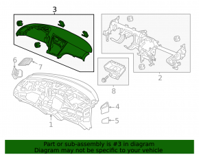 Honda CRZ 11-16 front dashboard without airbag
