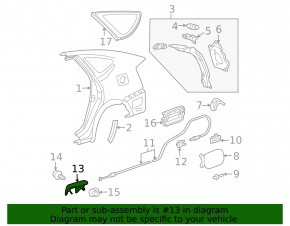 Toyota Prius 2009 Fuel Filler Release Lever