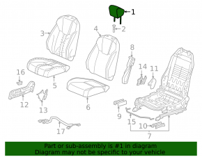 Headrest front left Honda Insight 19-22 black