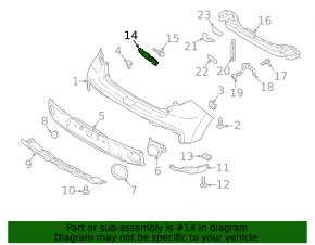 Rear bumper mount right Kia Soul 14-19