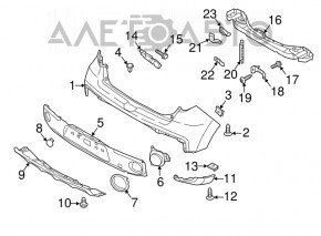 Rear bumper mount right Kia Soul 14-19