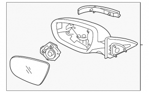 Left side mirror complete Kia Optima 11-13 prerest 5 pins, turn signal, graphite