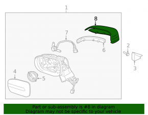 Left side mirror cover for Kia Telluride 20-25